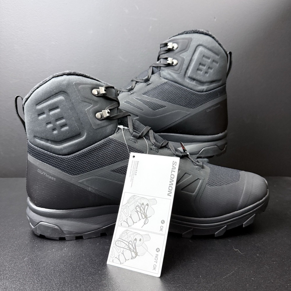 Salomon OUTblast TS CSWP Mens Size 13 Snow Boots Black 409223 Insulated 200 Gram - Picture 3 of 13
